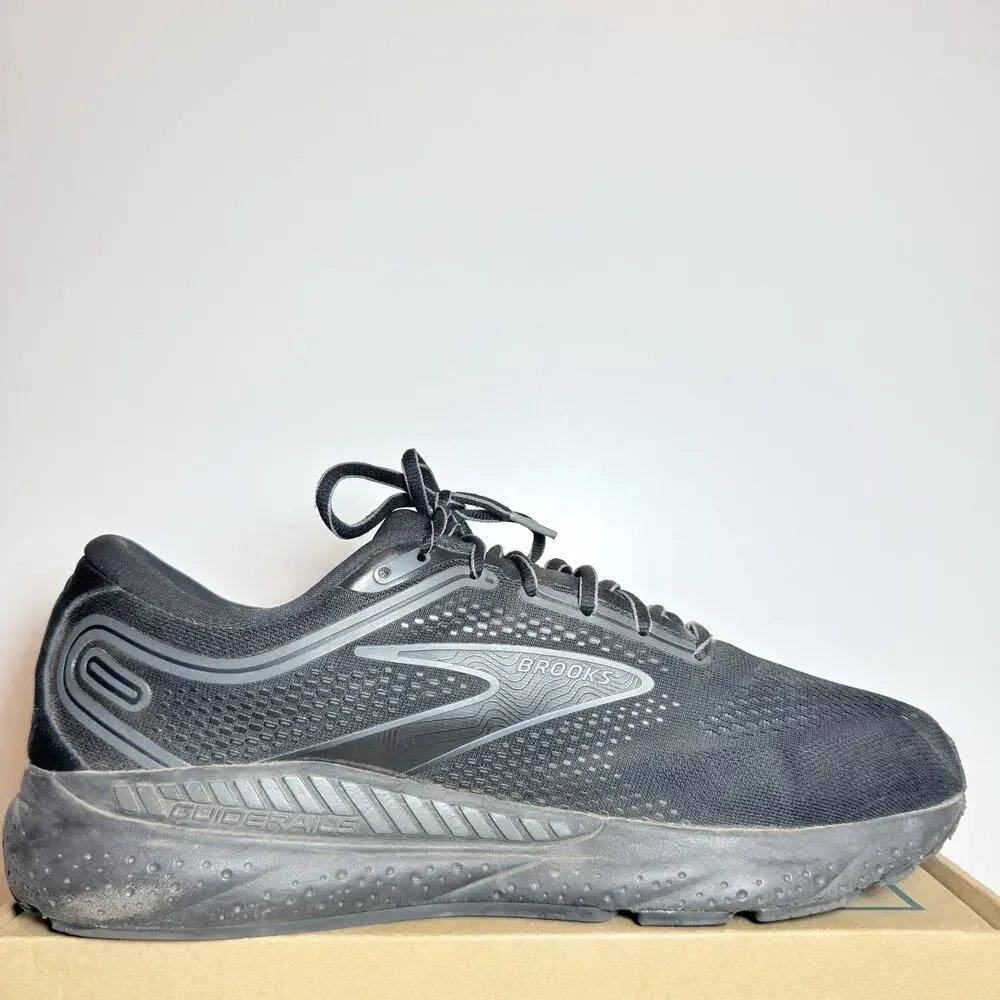 Brooks Adrenaline GTS 23 Mens 13 Black Grey Stability Running Shoes Sneakers